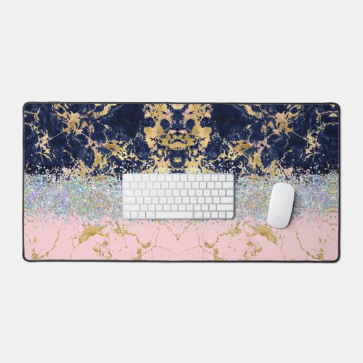 Marmer en glitter gradiënt blend bureaumat (Keyboard & Muis)