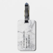 Marmer en Glitter Kijk Monogramed Bagagelabel (Achterkant verticaal)