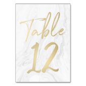 Marmer en goud script | Tabelnummer Kaart 12 (Voorkant)