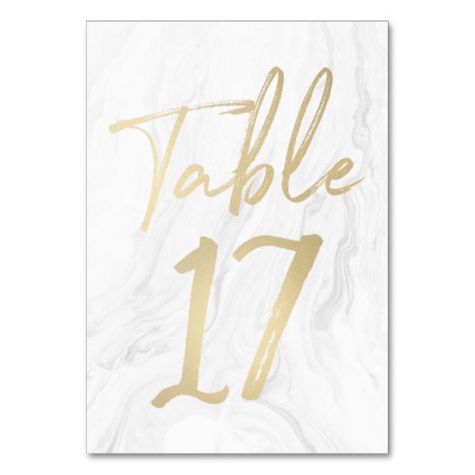 Marmer en goud script | Tabelnummer Kaart 17 (Achterkant)