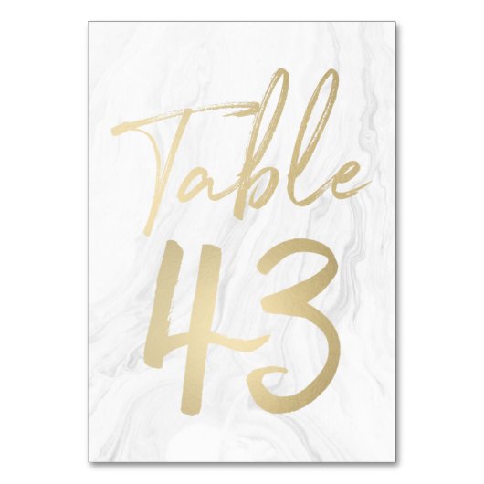 Marmer en goud script | Tabelnummer Kaart 43 (Voorkant)