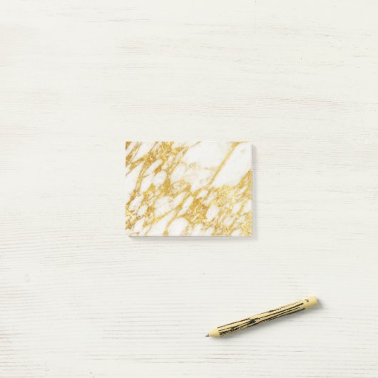 Marmer en goud textuur post-it® notes (Op bureau)