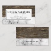Marmer en Hout Visitekaartje (Voorkant / Achterkant)