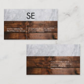 Marmer en houtversiering visitekaartje (Voorkant / Achterkant)