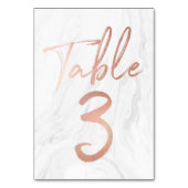 Marmer en Roos Gold Script | Tabelnummer Kaart 3 (Achterkant)