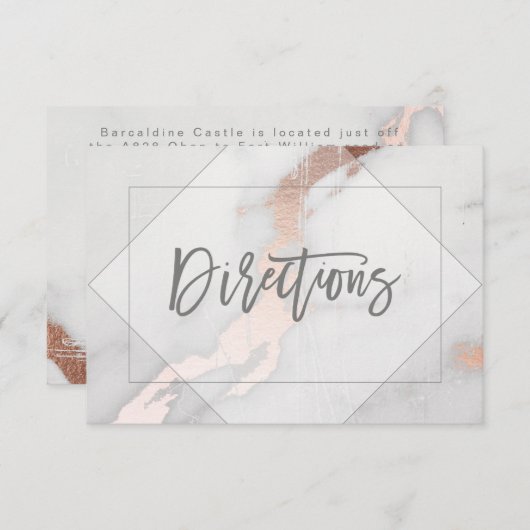 MARMER EN ROOS GOUDEN BRUILOFT RICHTING KAART (Voorkant / Achterkant)