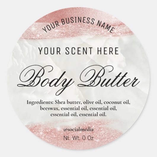 Marmer en Roos gouden labels (Voorkant)