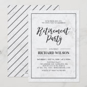 Marmer en zwart Lijst | Moderne Pensioenpartij Kaart (Voorkant / Achterkant)