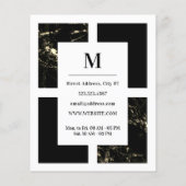 Marmer en zwarte haarsalon flyer (Achterkant)