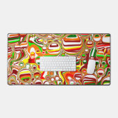 Marmer Fluid Art Pour Schilderij Stijl Bureaumat (Keyboard & Muis)