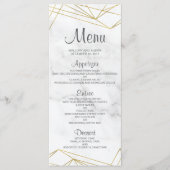 Marmer Geometrisch Elegant Bruiloft Menu Kaart (Voorkant)