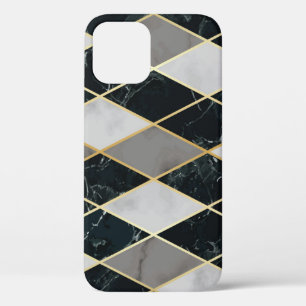 Marmer Geometrisch: Gouden Lijnen Luxe iPhone 12 Hoesje