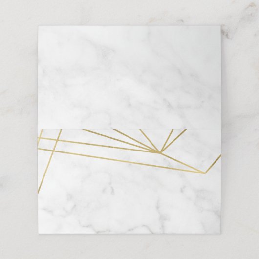 Marmer Geometrische Elegante Bruiloft Plaats Kaart (Buitenkant ongevouwen)