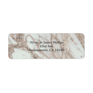 Marmer Glam Roze Roze Goud Zilver Ontwerper Chic Etiket