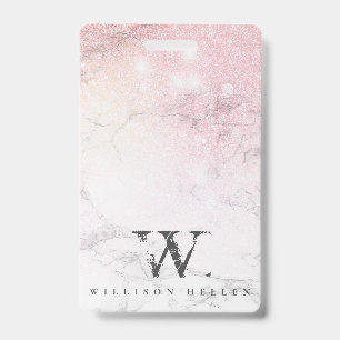 Marmer Glitter Luxe monogram Badge