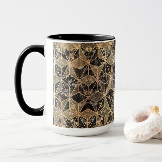 Marmer & Gold Geometric Pattern Mok (Met donut)