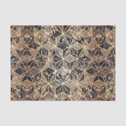 Marmer & Gold Geometric Pattern Tissuepapier (Voorkant)