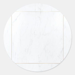 Marmer Goud Lijst Modern Elegant Blank Sjabloon Ronde Sticker