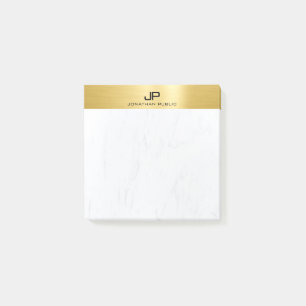 Marmer & Goud Modern Monogram Initiaal Sjabloon Post-it® Notes