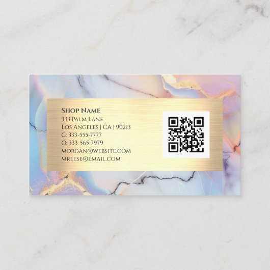 Marmer & Goud, QR-code Visitekaartje (Achterkant)
