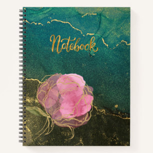 Marmer Gouden Bloem Notitieboek