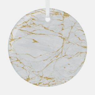 Marmer Gouden Textuur Naadloos Patroon Glas Ornament