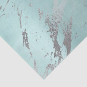 Marmer Gray Aqua Blue Metallic Silver Tissuepapier (Detail)