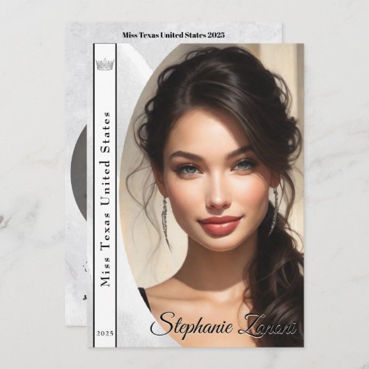 Marmer Ice Pageant Sash Autograph Kaart (Voorkant / Achterkant)