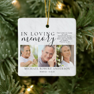 Marmer in liefdevolle herinnering Foto Memorial Tr Keramisch Ornament