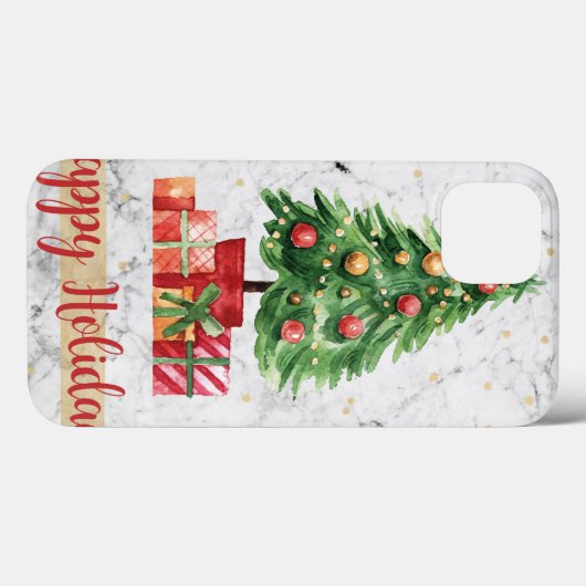 Marmer kerstbloemen 1 Patroon Case-Mate iPhone Case (Achterkant (horizontaal))