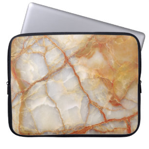 Marmer Majesteit: Glanzende elegantie Laptop Sleeve