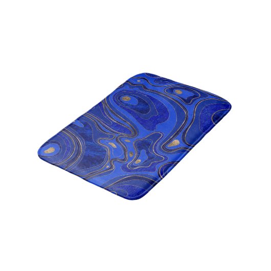 Marmer Map - blauw en goud Badmat (Gekanteld)