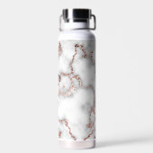 Marmer met Roos Gold-gepersonaliseerd Waterfles (Achterkant)