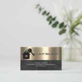Marmer | Metaalgoud | House Keys Logo Visitekaartje (Staand voorkant)