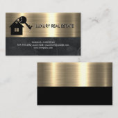 Marmer | Metaalgoud | House Keys Logo Visitekaartje (Voorkant / Achterkant)