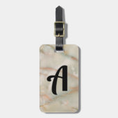 Marmer Monogram Aangepaste naam Initiaal Gift Bagagelabel (Voorkant verticaal)