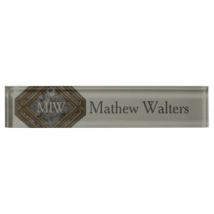 Marmer Monogram Green Naambordje