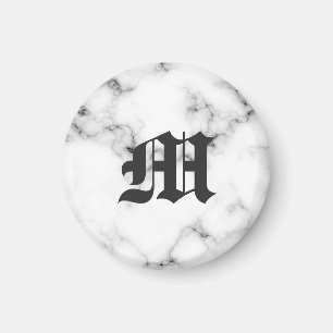 Marmer monogram magneet