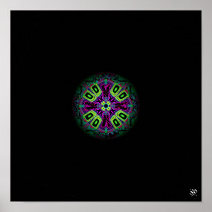 Marmer (n° 7-reeks van roebels) kleurig patroon poster