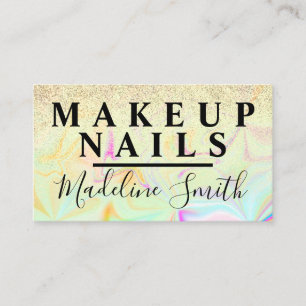Marmer nep glitters holografische make-up artiest visitekaartje