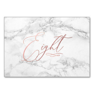 Marmer Nep Rose Goud Romantische Calligrafie Acht  Kaart