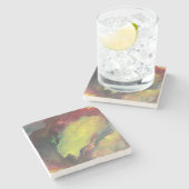 Marmer Onderzetter met Johnson Abstract Artwork (Zijkant)