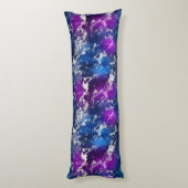 Marmer Paarse Blauw Wit Lichaamskussen (Achterkant (Verticaal))