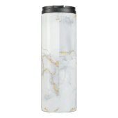 Marmer Pastel Stone Texture Glitter Waterverf Thermosbeker (Achterkant)