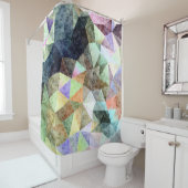 Marmer polygonal patroon douchegordijn (In situ)