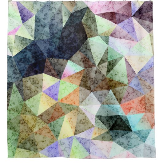 Marmer polygonal patroon douchegordijn (Voorkant)