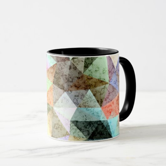 Marmer polygonal patroon mok (Voorkant rechts)