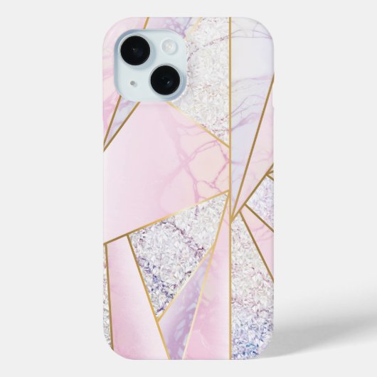 Marmer Quartz Roos gouden glitter als Case-Mate iPhone Case (Achterkant)