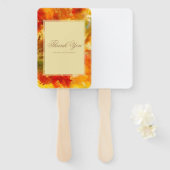 Marmer rood, sinaasappel, goud, geel marmer handwaaier (Voorkant en achterkant)