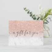 marmer roos gold glitter ombre gift certificate (Staand voorkant)